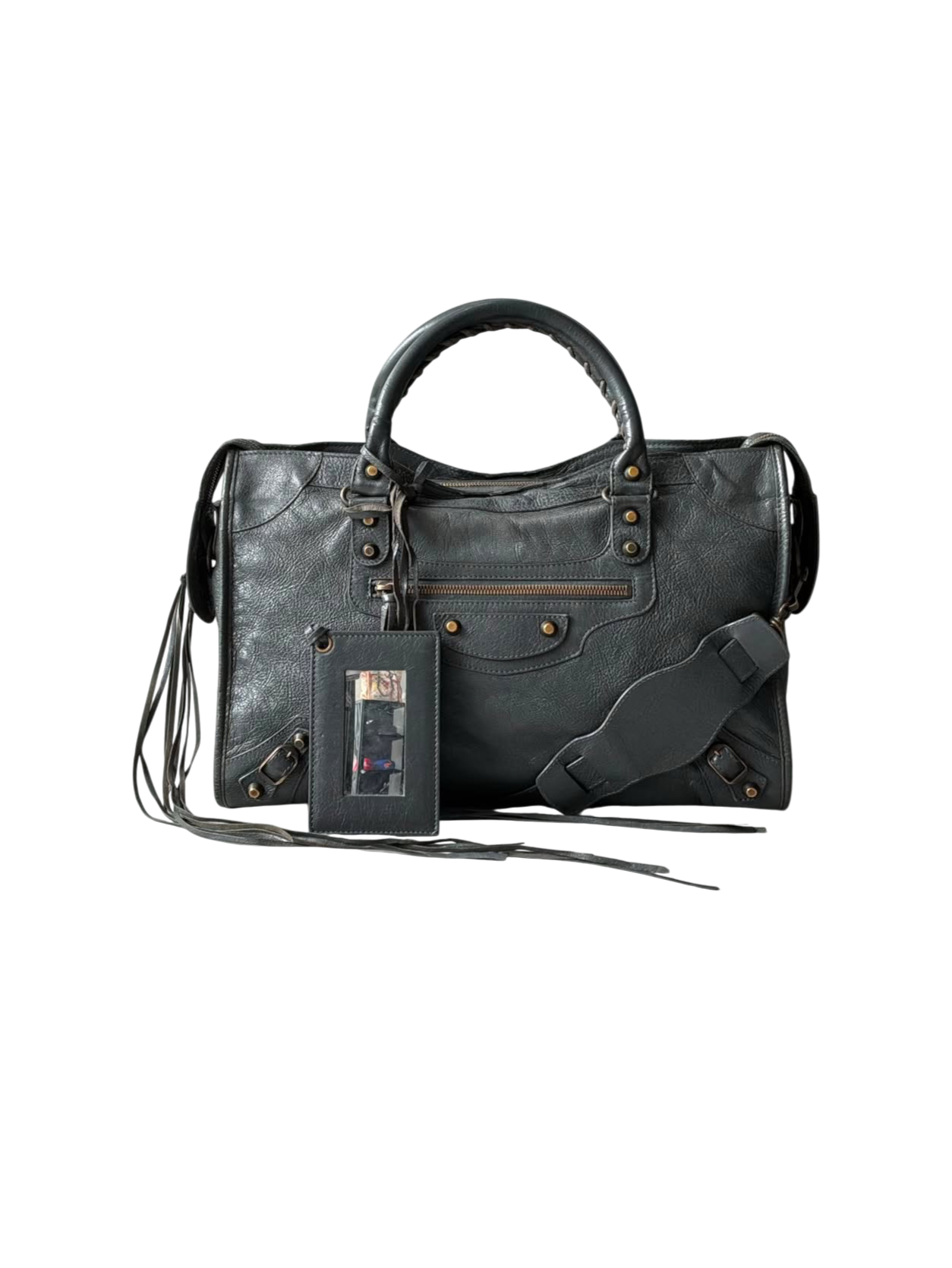 Balenciaga City Gray Lambskin Bag