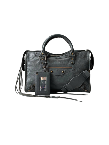 Balenciaga City Gray Lambskin Bag