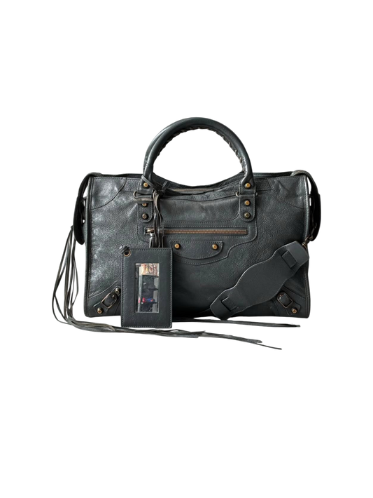 Balenciaga City Gray Lambskin Bag