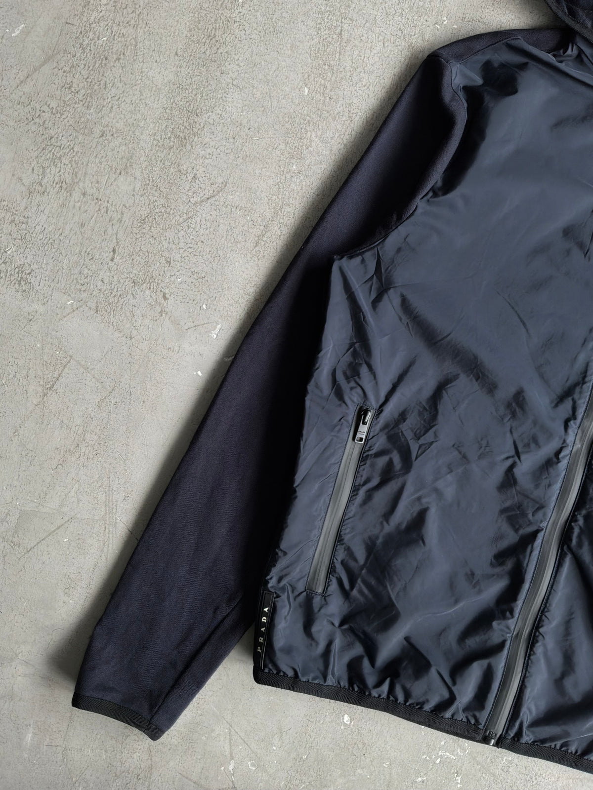 Prada Hybrid Zip Up Hoodie