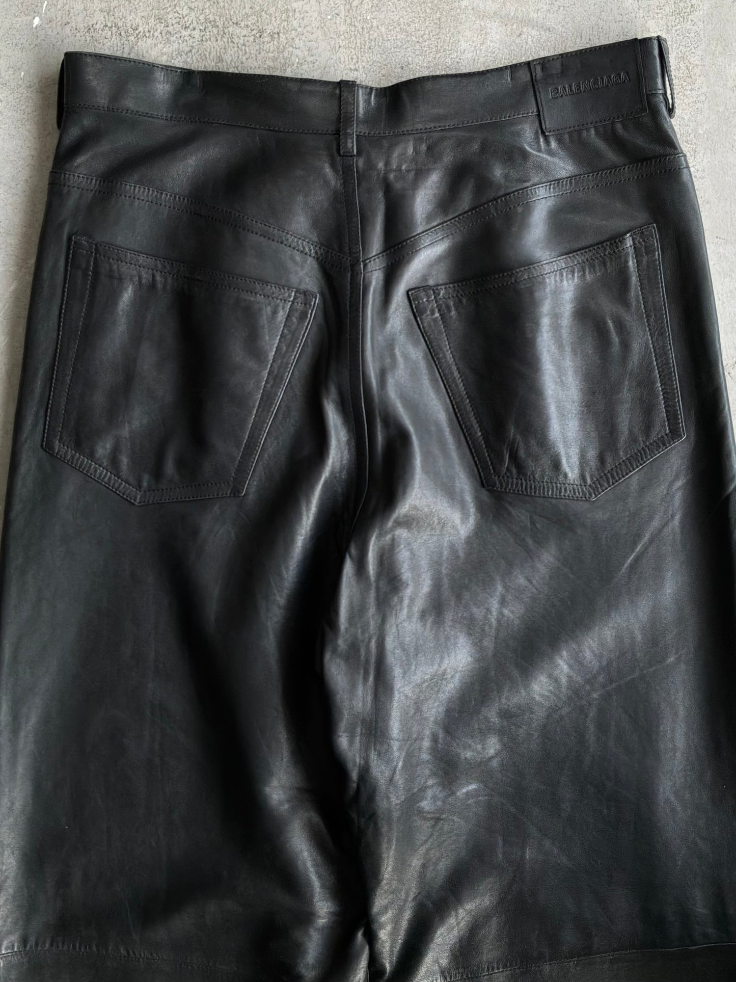 Balenciaga Sample Wide Leather Pants