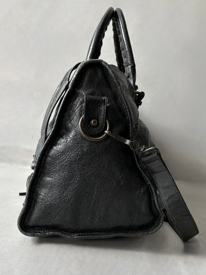 Balenciaga Part Time Black on Brass Lambskin Bag