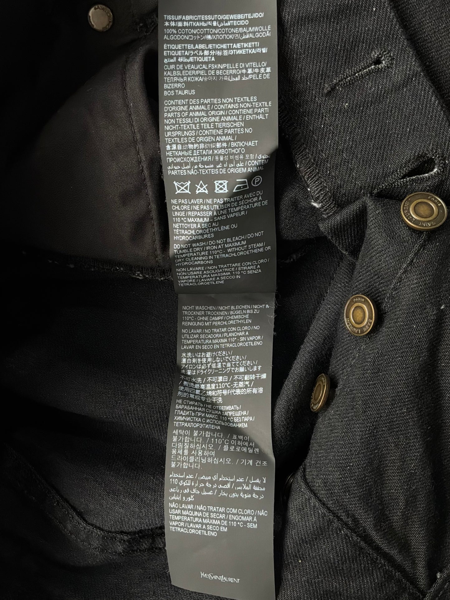 Saint Laurent Paris Black Denim Pants