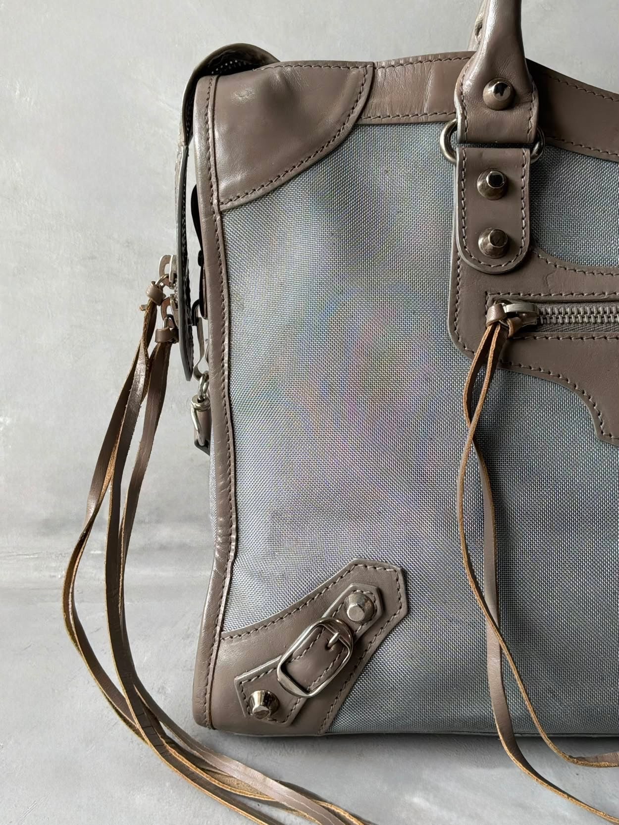 Balenciaga Classic City Mesh Leather Bag