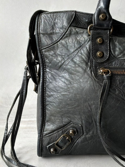 Balenciaga Classic City Black on Brass Lambskin Bag