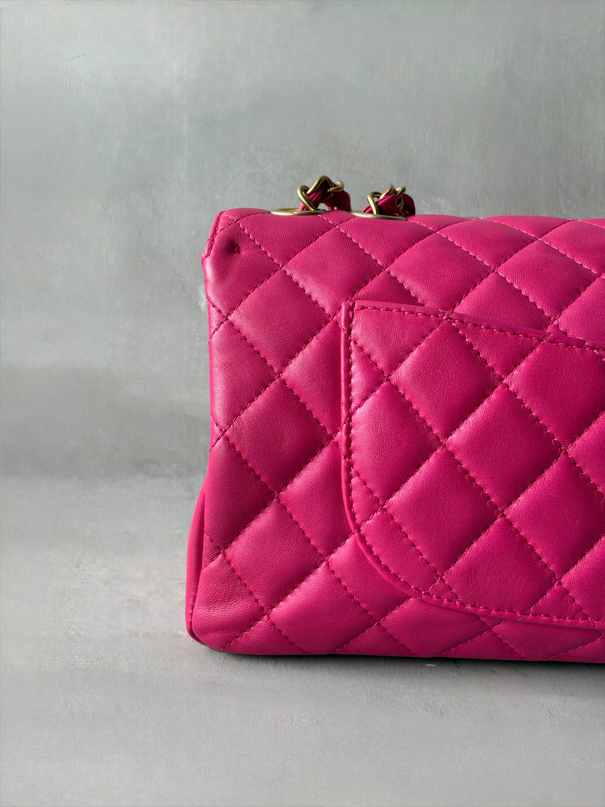 Chanel Classic Single Flap Medium Pink Lambskin Bag