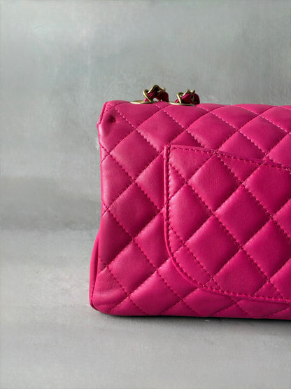 Chanel Classic Single Flap Medium Pink Lambskin Bag
