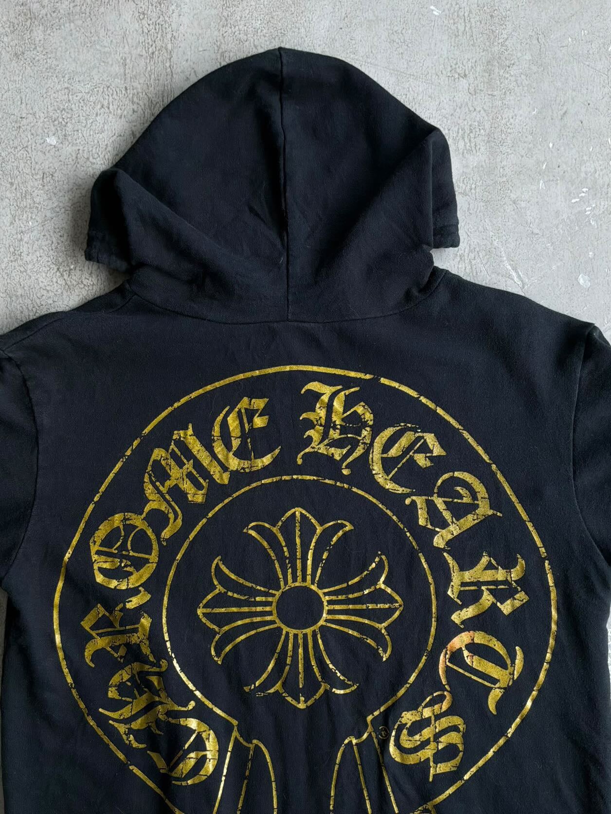 90’s Chrome Hearts Cracked Horseshoe Zip Hoodie