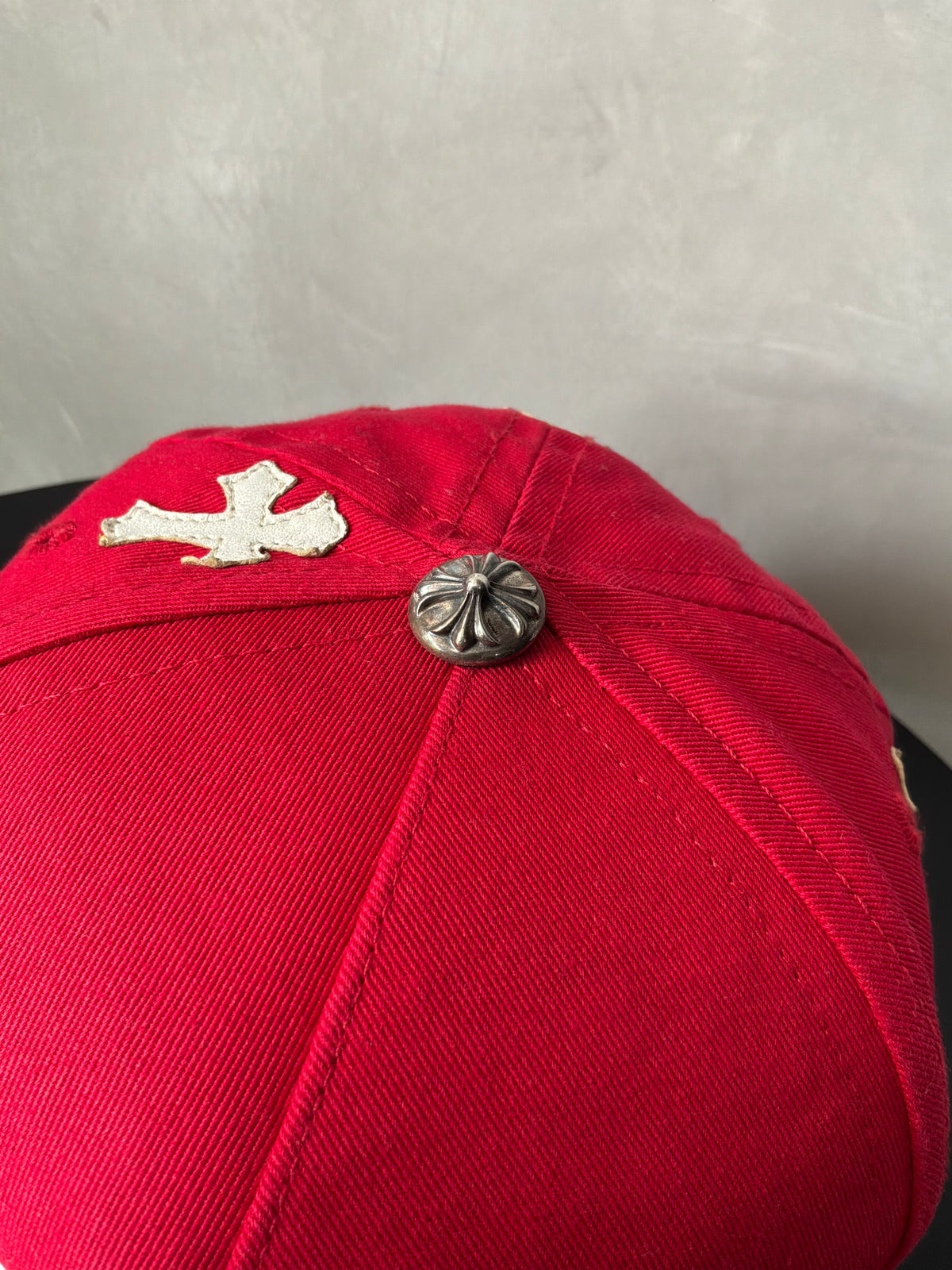 Chrome Hearts Red & White Multipatch Baseball Hat