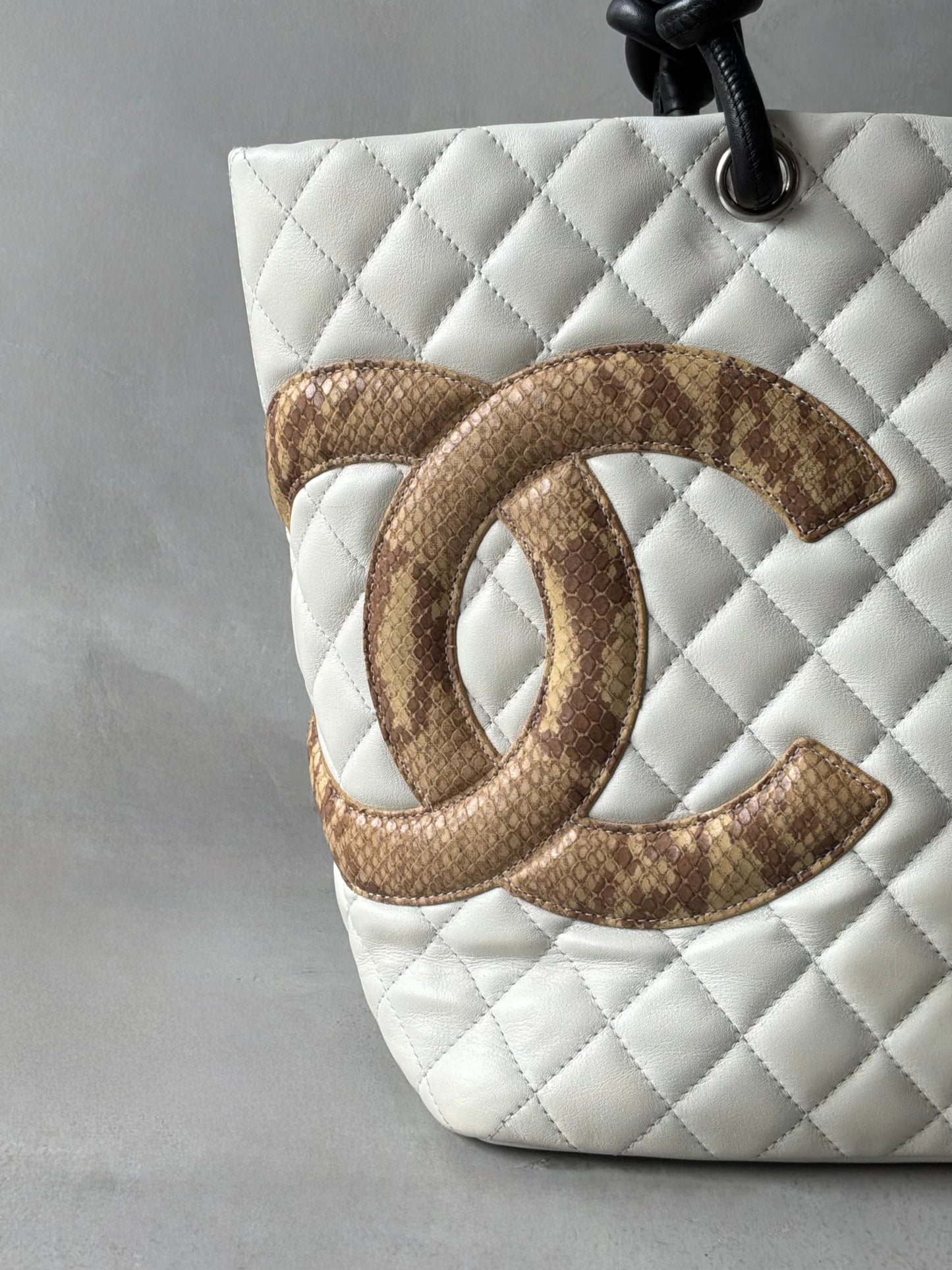 Chanel Cambon Ligne Phyton CC Tote Bag