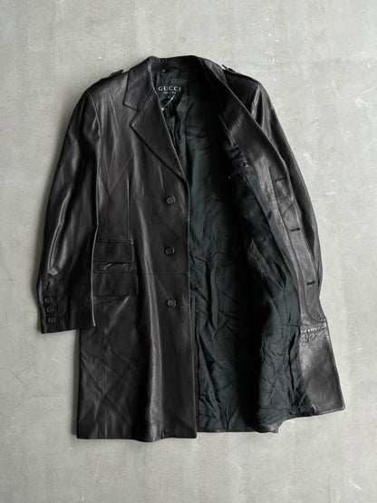 Gucci Tom Ford Era Leather Long Coat