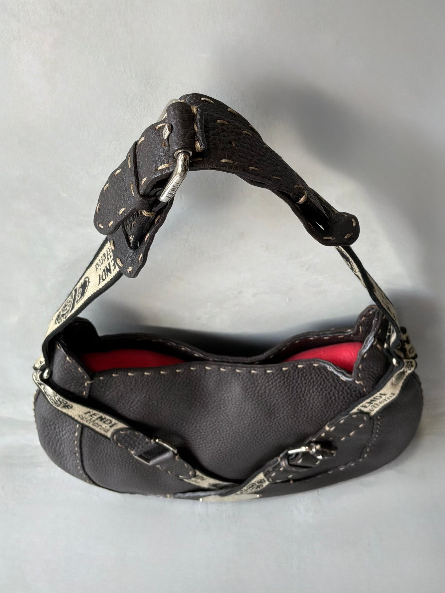 Fendi Selleria Brown Leather Hobo Bag