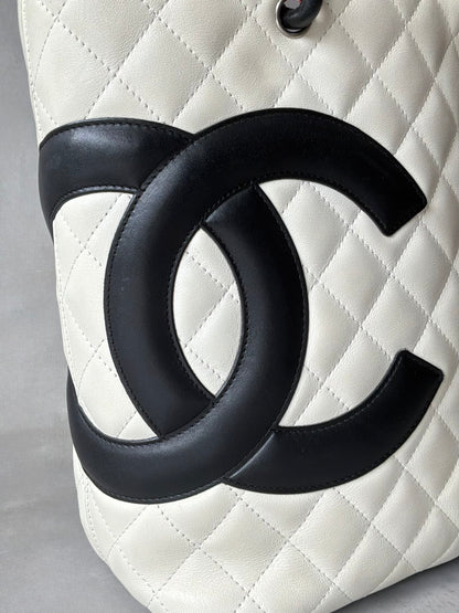Chanel Cambon Ligne White & Black Small Tote Bag