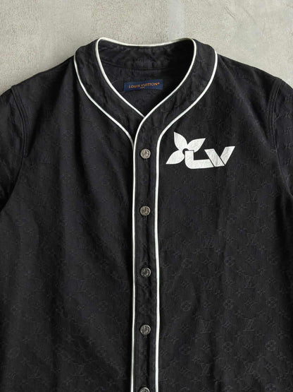 Louis Vuitton Denim Monogram Baseball Jersey