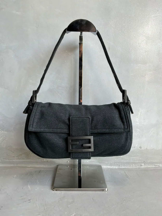 2000s Fendi Wool Baguette Bag