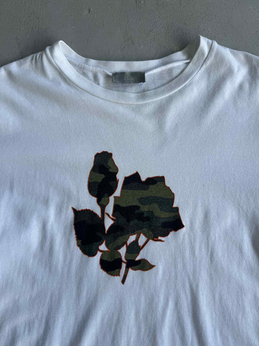 Dior White Flower camou Design tee