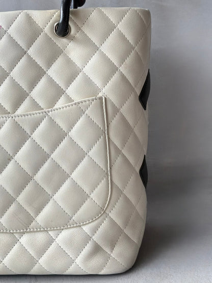 Chanel Cambon Ligne White & Black Small Tote Bag