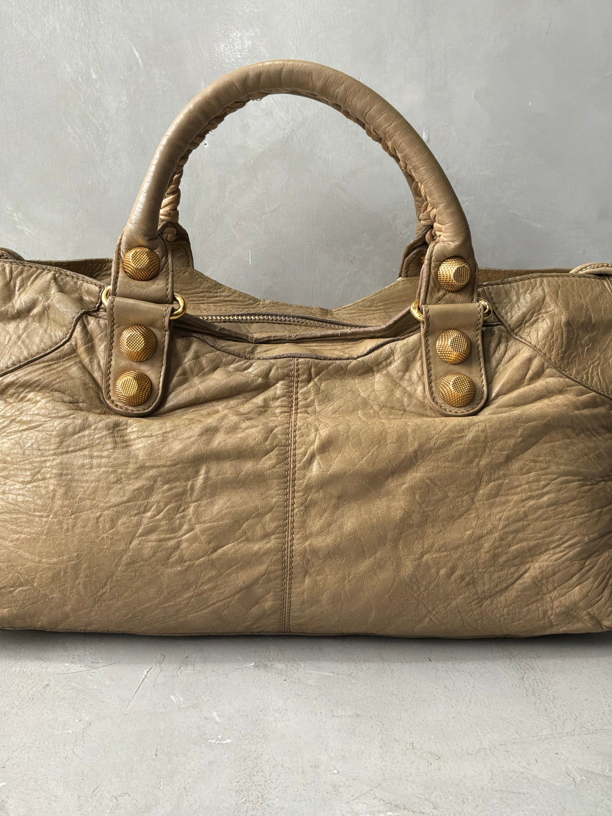 Balenciaga Part Time Old Chevre Beige Giant 21 Lambskin Bag