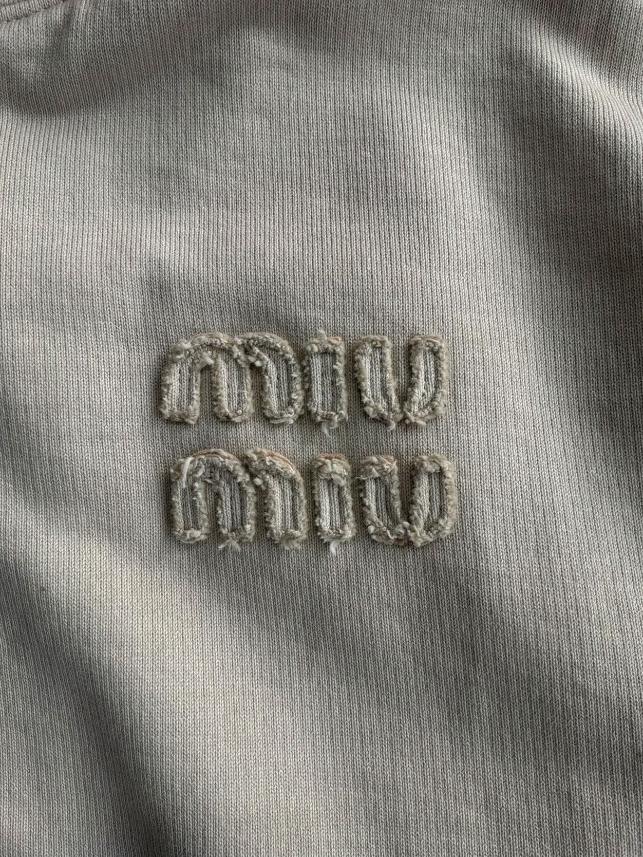 Miu Miu Chest Logo Zip Hoodie