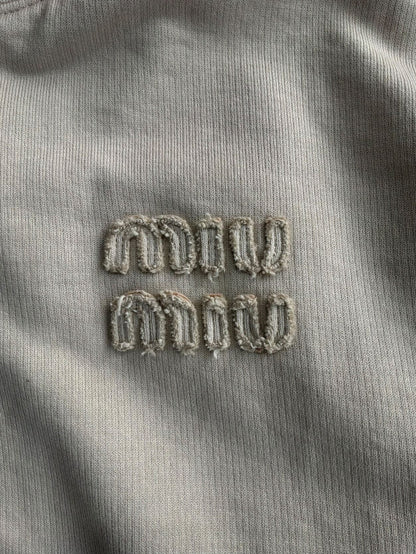 Miu Miu Chest Logo Zip Hoodie