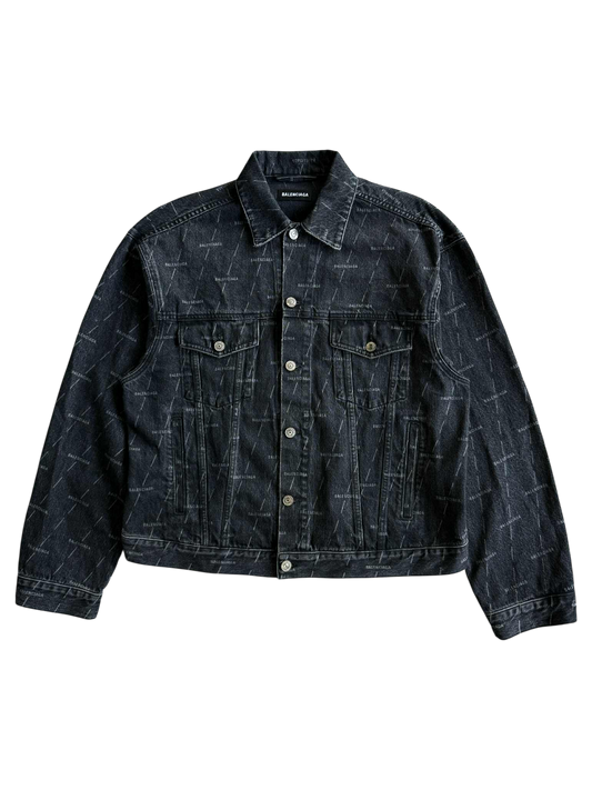 Balenciaga All Over Print Denim Jacket