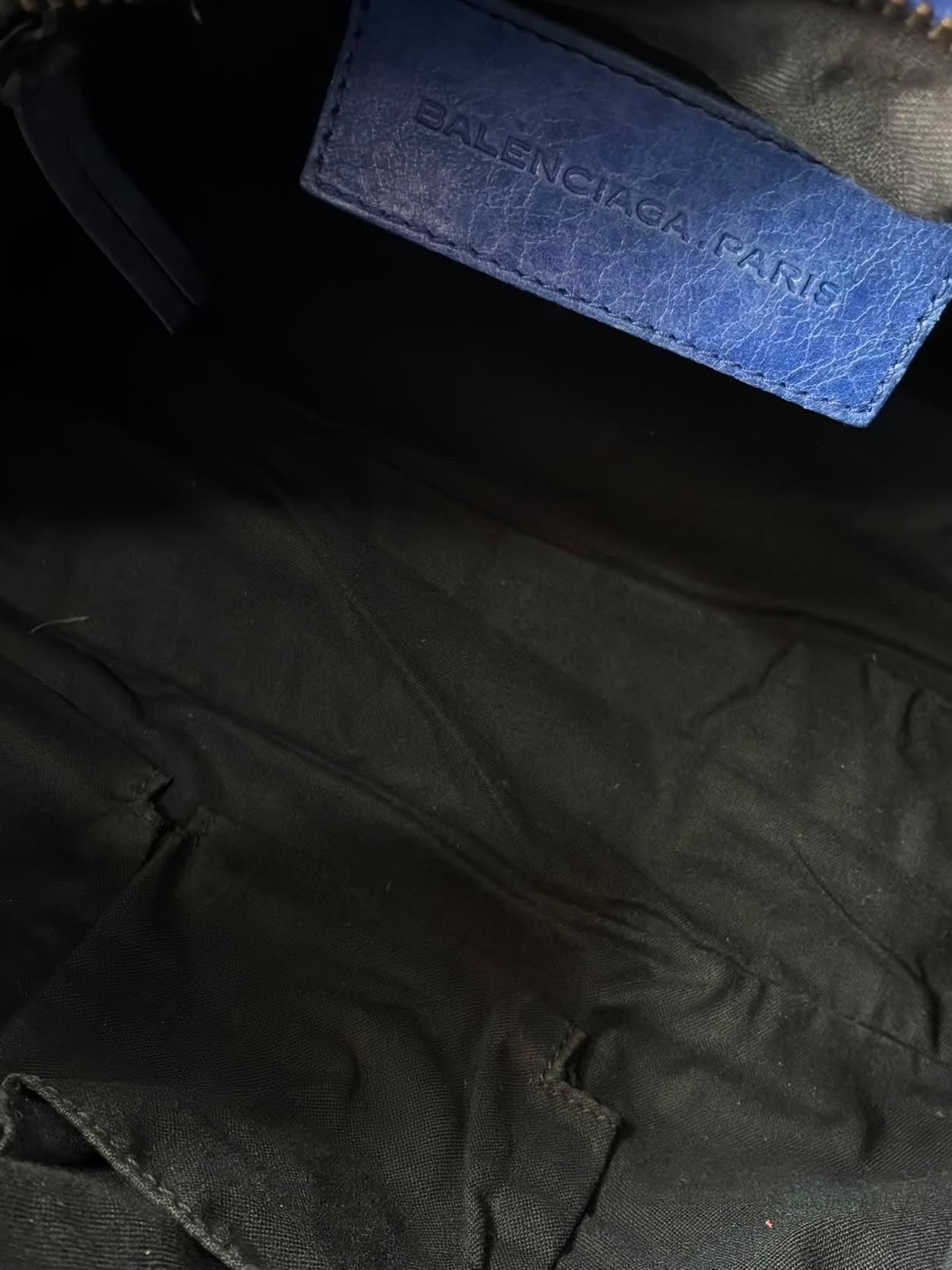 Balenciaga Town Blue Lambskin Bag