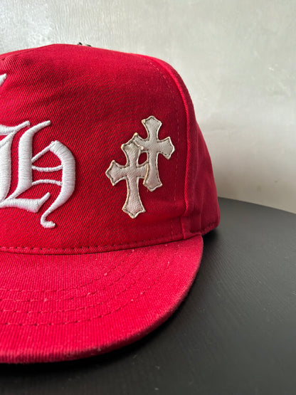 Chrome Hearts Red & White Multipatch Baseball Hat