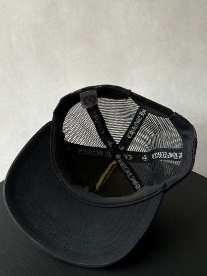 Chrome Hearts Vintage Triple Star Black Trucker Hat