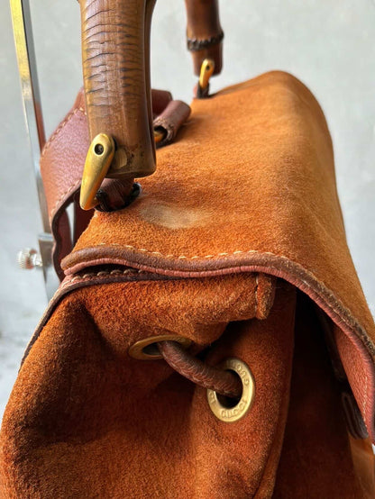 2000’s Gucci Suede Bamboo Backpack