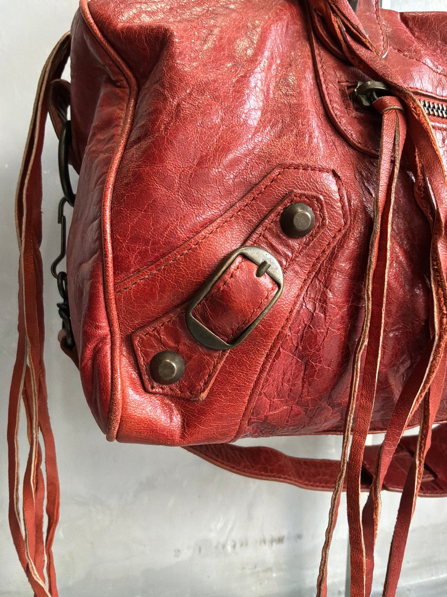 Balenciaga City Twiggy Brown/Orange Brass Hardware