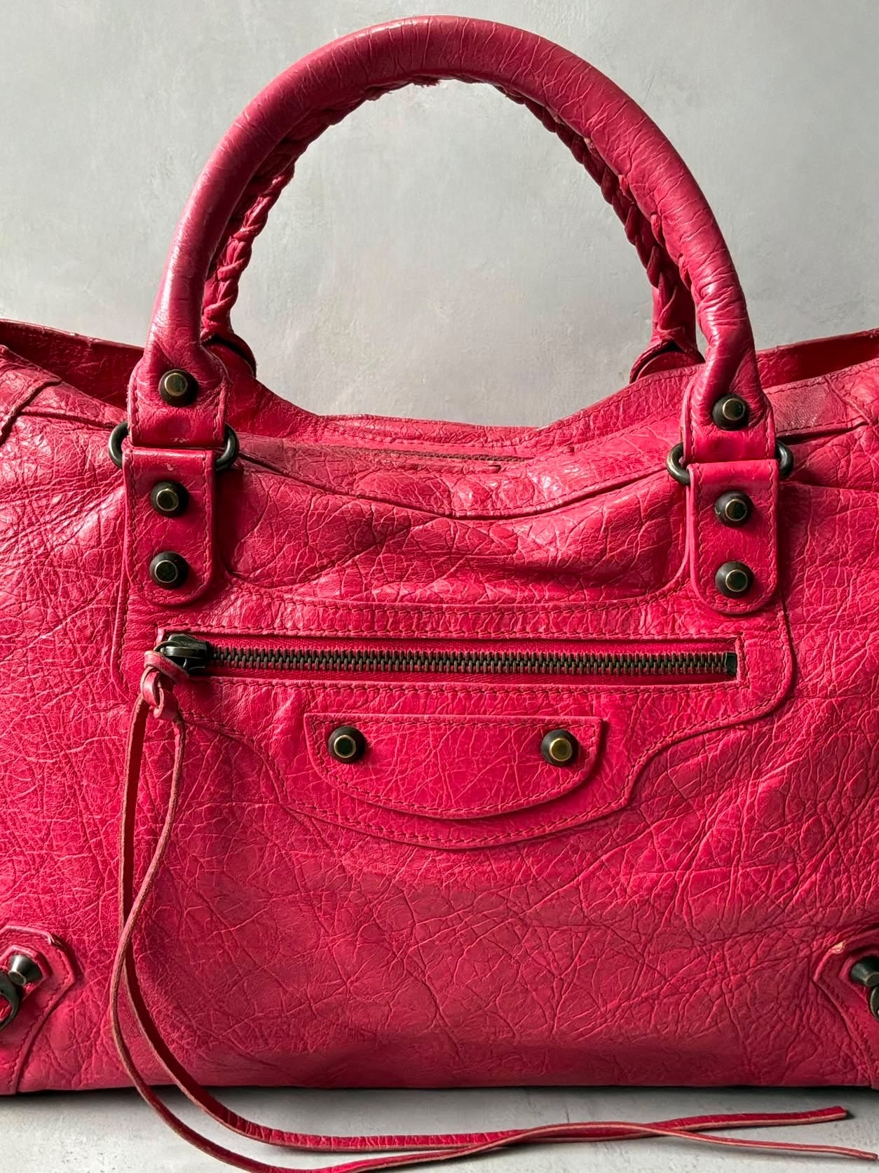 Balenciaga City Red Lambskin Bag