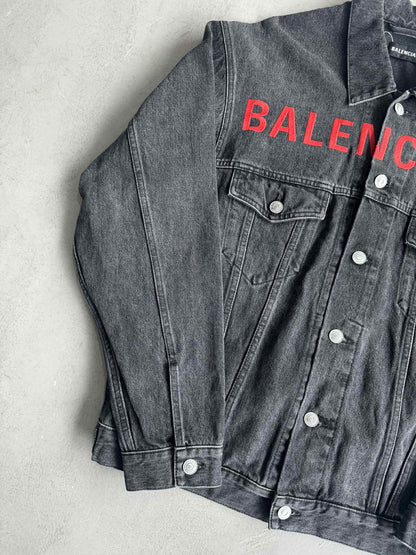Balenciaga Embroidered Logo Denim Jacket