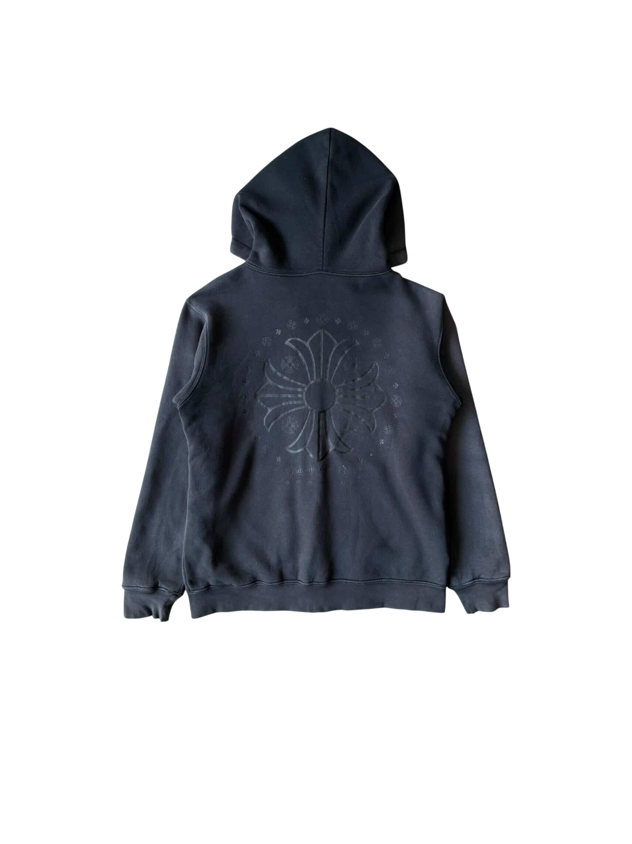 Vintage Chrome Hearts Tonal Cross Thermal Zip Hoodie