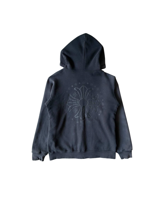 Vintage Chrome Hearts Tonal Cross Thermal Zip Hoodie