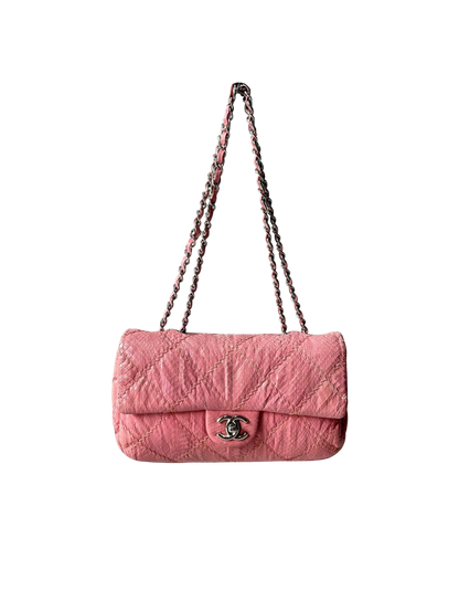 Chanel Python Skin Pink Flap Bag