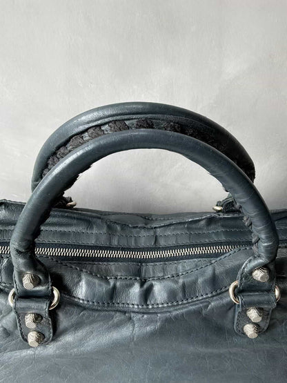 Balenciaga Classic City Giant 12 Navy Lambskin Bag