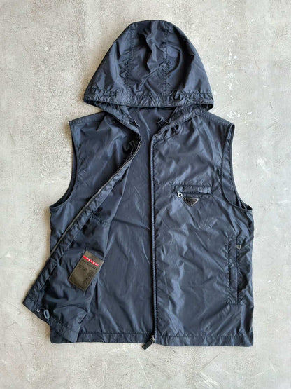 Prada Emblem Nylon Hooded Vest