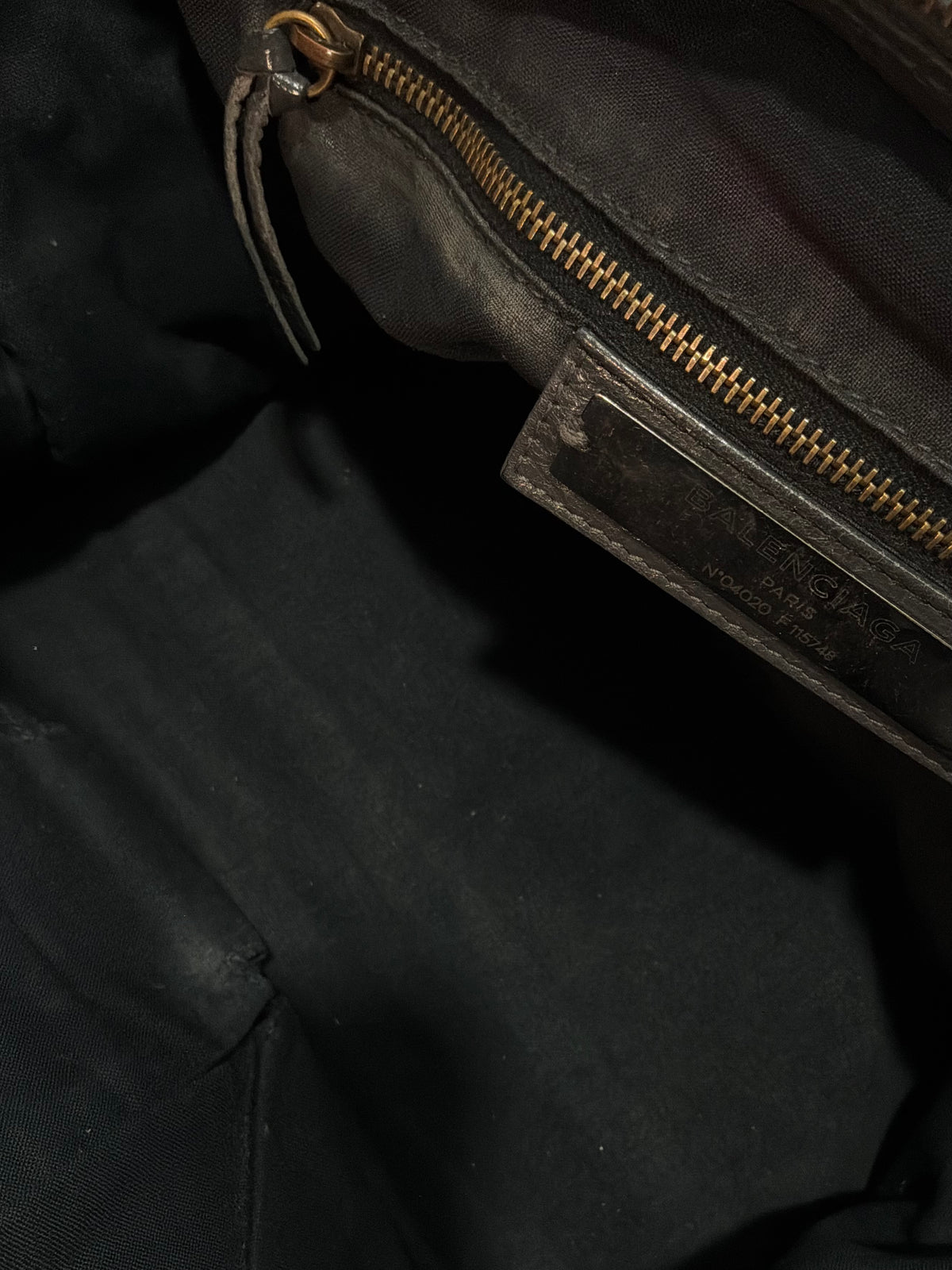 Balenciaga Classic City Gray on Brass Lambskin Bag