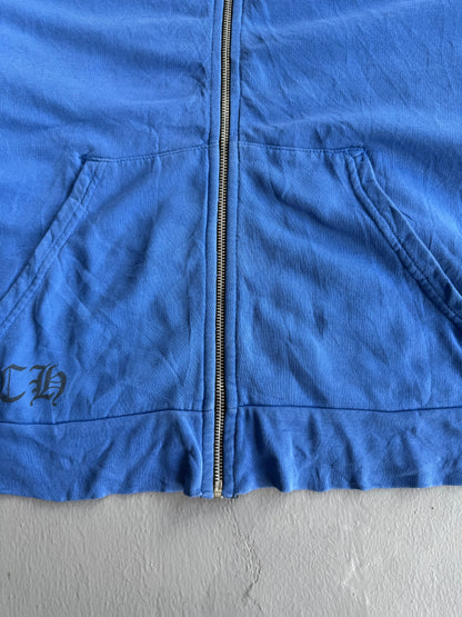 Chrome Hearts Side T-Bar Blue Zip Hoodie