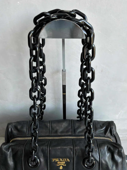 Prada Soft Calfskin Big Chain Shoulder Bag