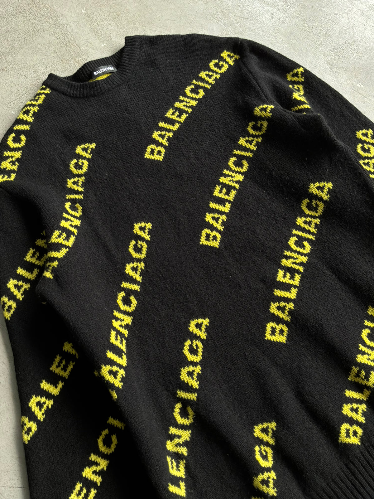 Balenciaga All Over Print Knit Crewneck