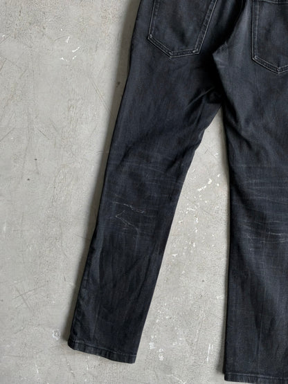 Saint Laurent Paris Washed Black Denim Slim Jeans