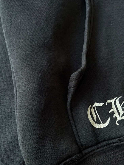 Vintage Chrome Hearts Tonal Cross Thermal Zip Hoodie