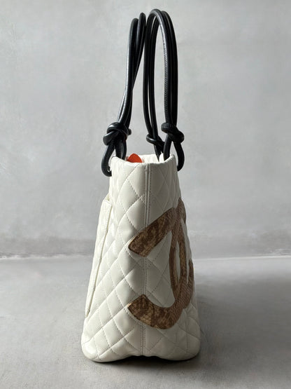 Chanel Cambon Ligne Phyton CC Tote Bag
