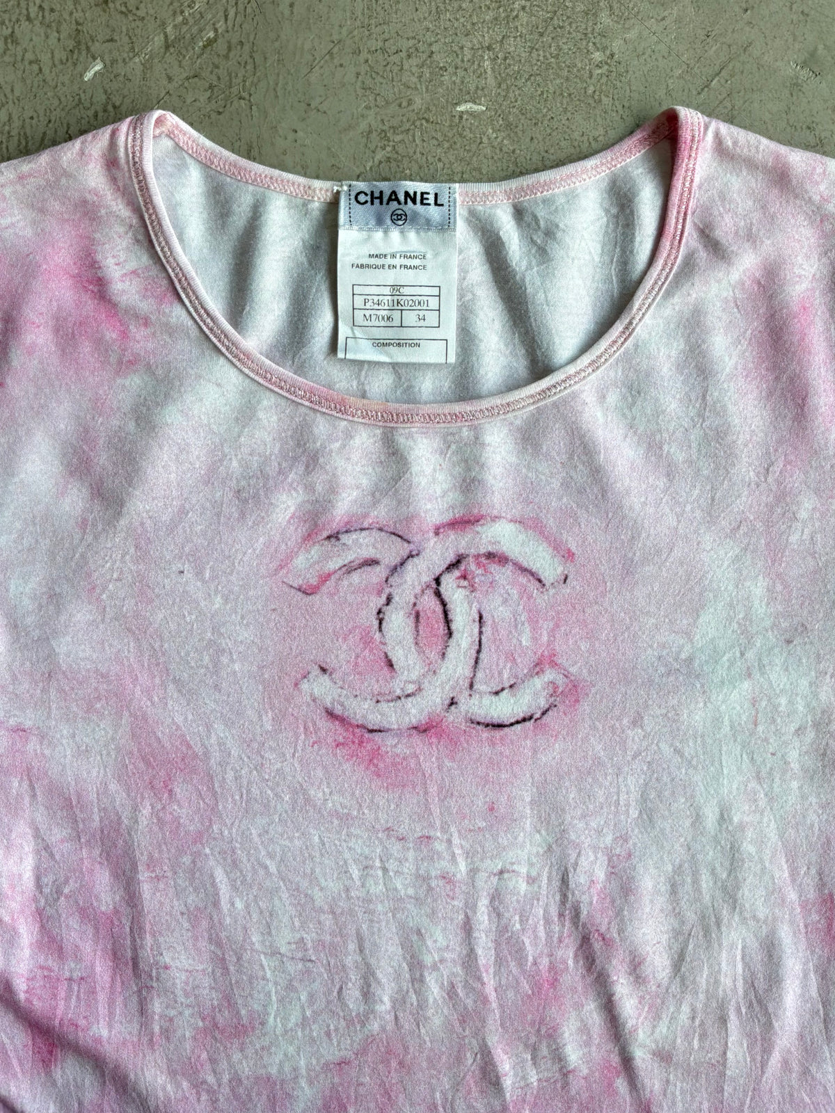 Chanel CC Pink Tie Dye Top