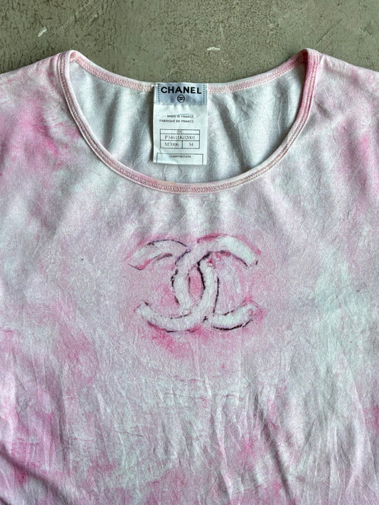 Chanel CC Pink Tie Dye Top