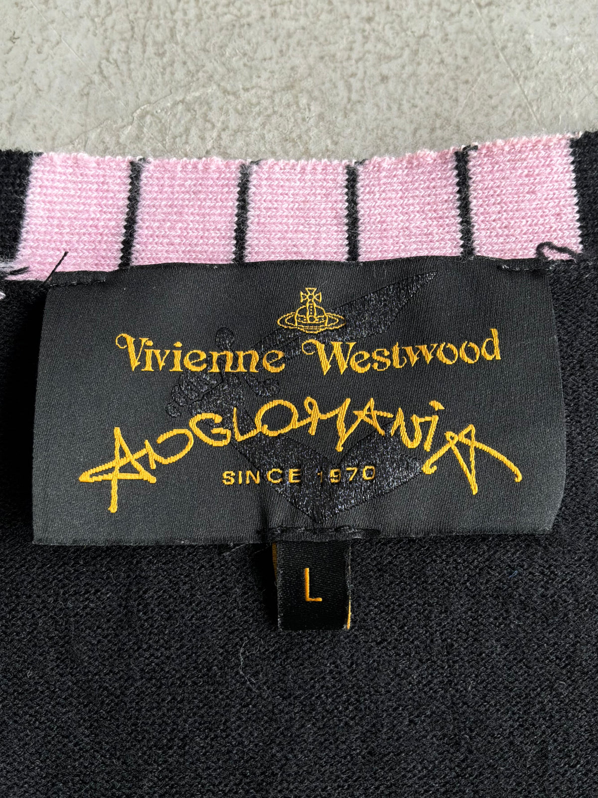 Vivienne Westwood Black Pink Wool Cardigan