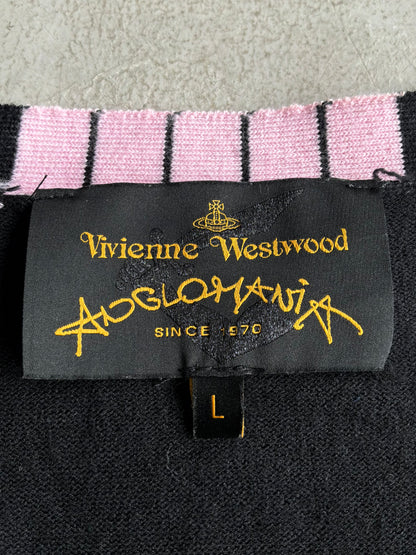 Vivienne Westwood Black Pink Wool Cardigan