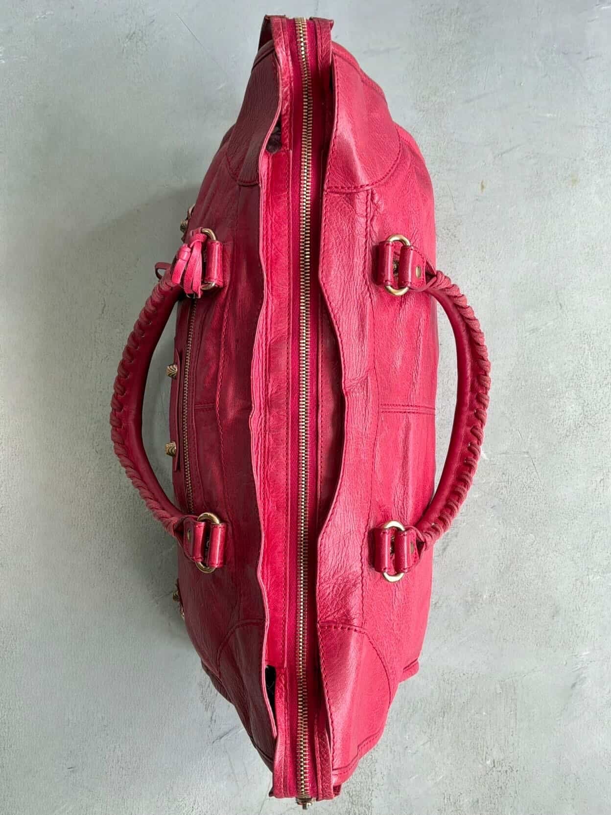 Balenciaga City ‘Part Time’ Red Lambskin Shoulder Bag