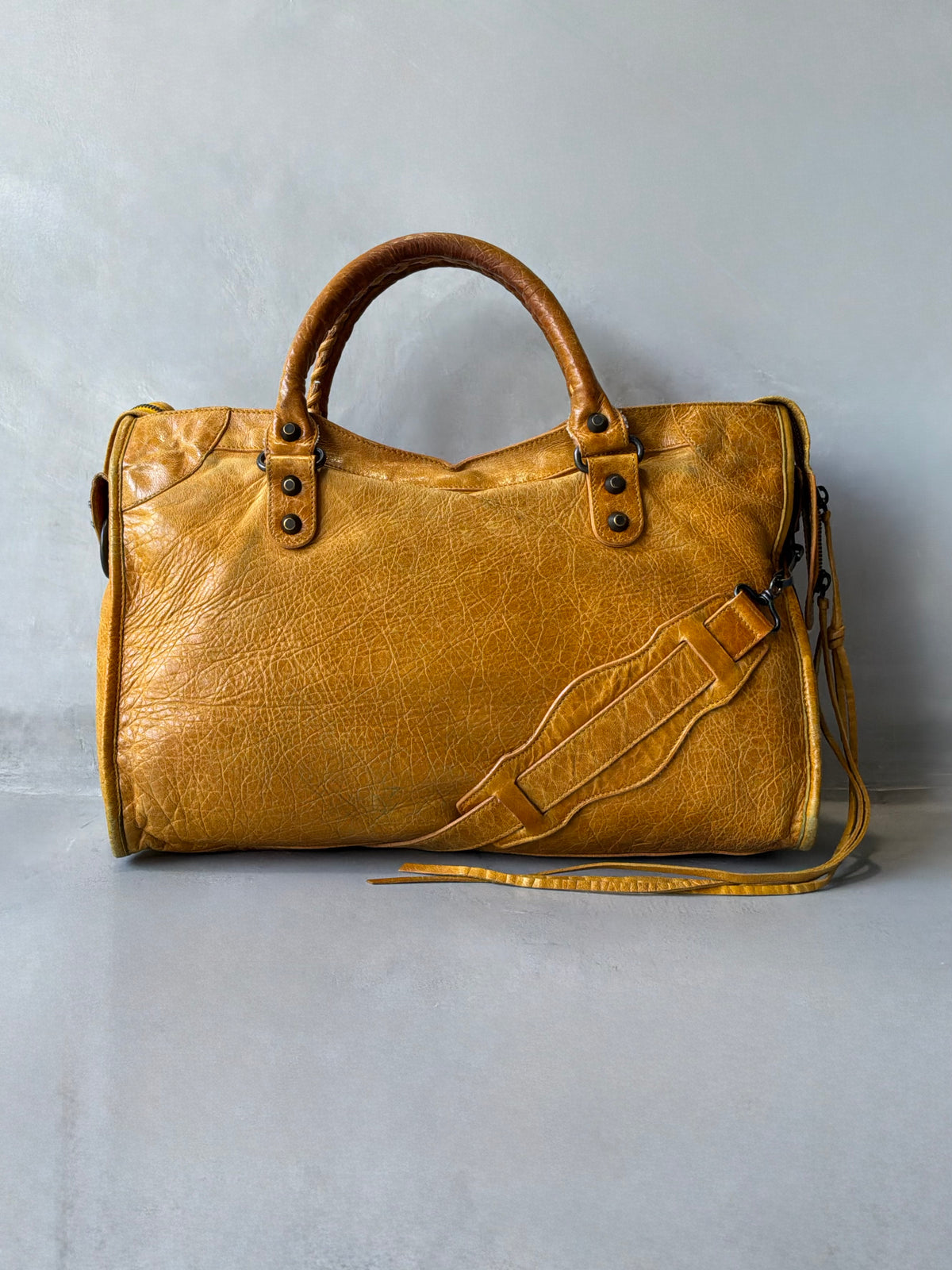 Balenciaga Classic City Yellow on Brass Lambskin Bag